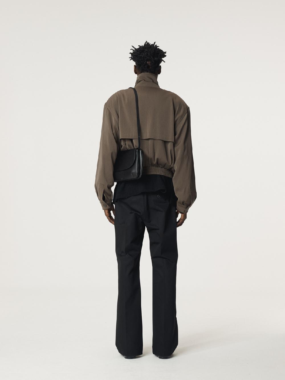 Recto TRENCH DETAIL WOOL JUMPER (GREYISH KHAKI)