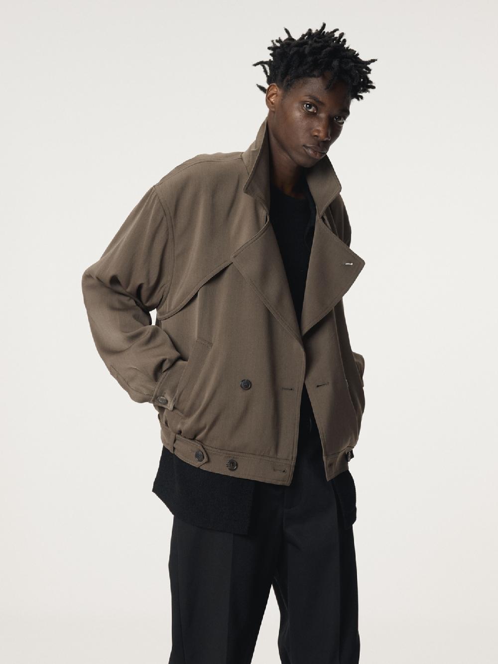 recto TRENCH DETAIL WOOL JUMPER (GREYISH KHAKI)