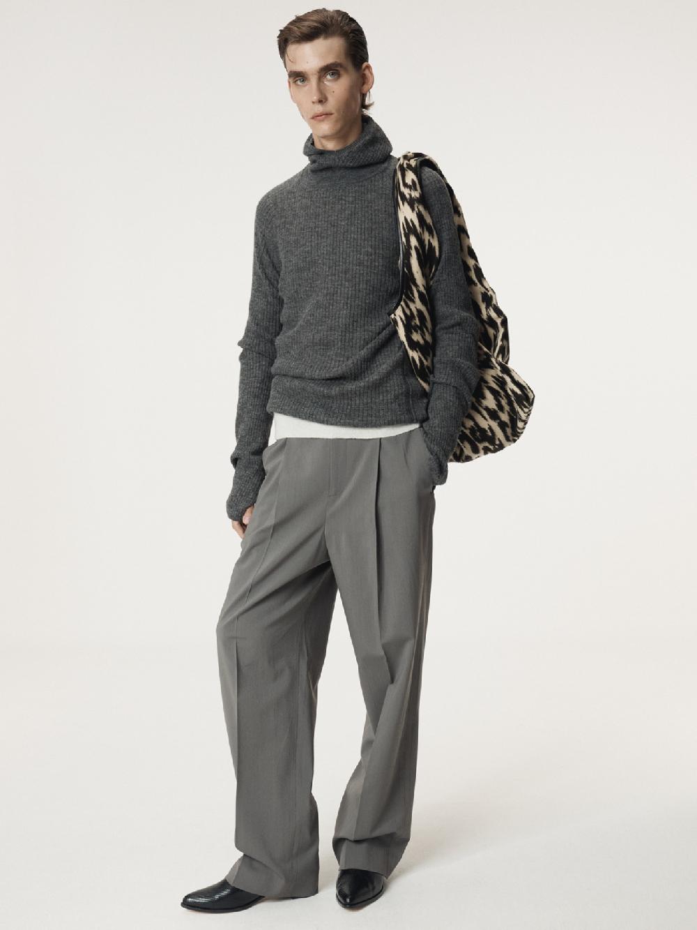 recto TUCK DETAIL SUIT PANTS (MIDNIGHT GREY)