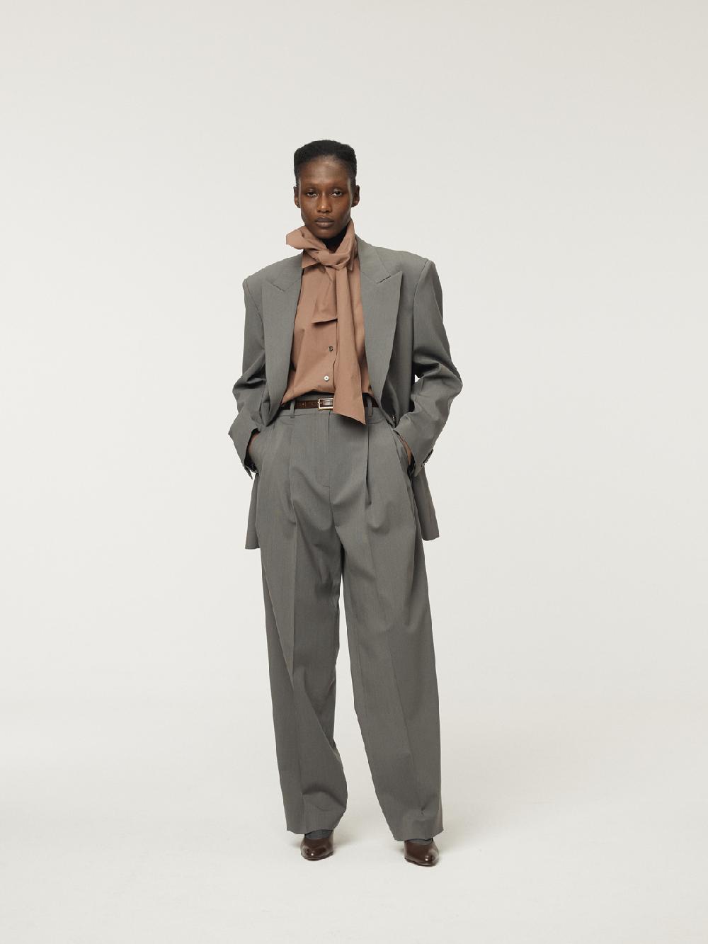 Recto TWO TUCK SUIT PANTS (MIDNIGHT GREY)