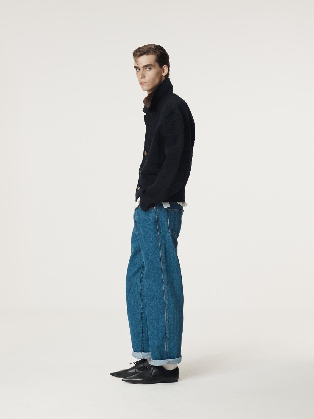 Recto VINTAGE BUTTON COLLAR CARDIGAN (DARK NAVY)