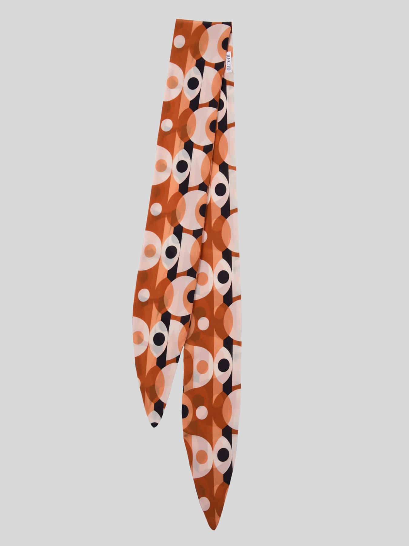 recto VINTAGE CIRCLE MOTIF SILK TIE SCARF (ORANGE)