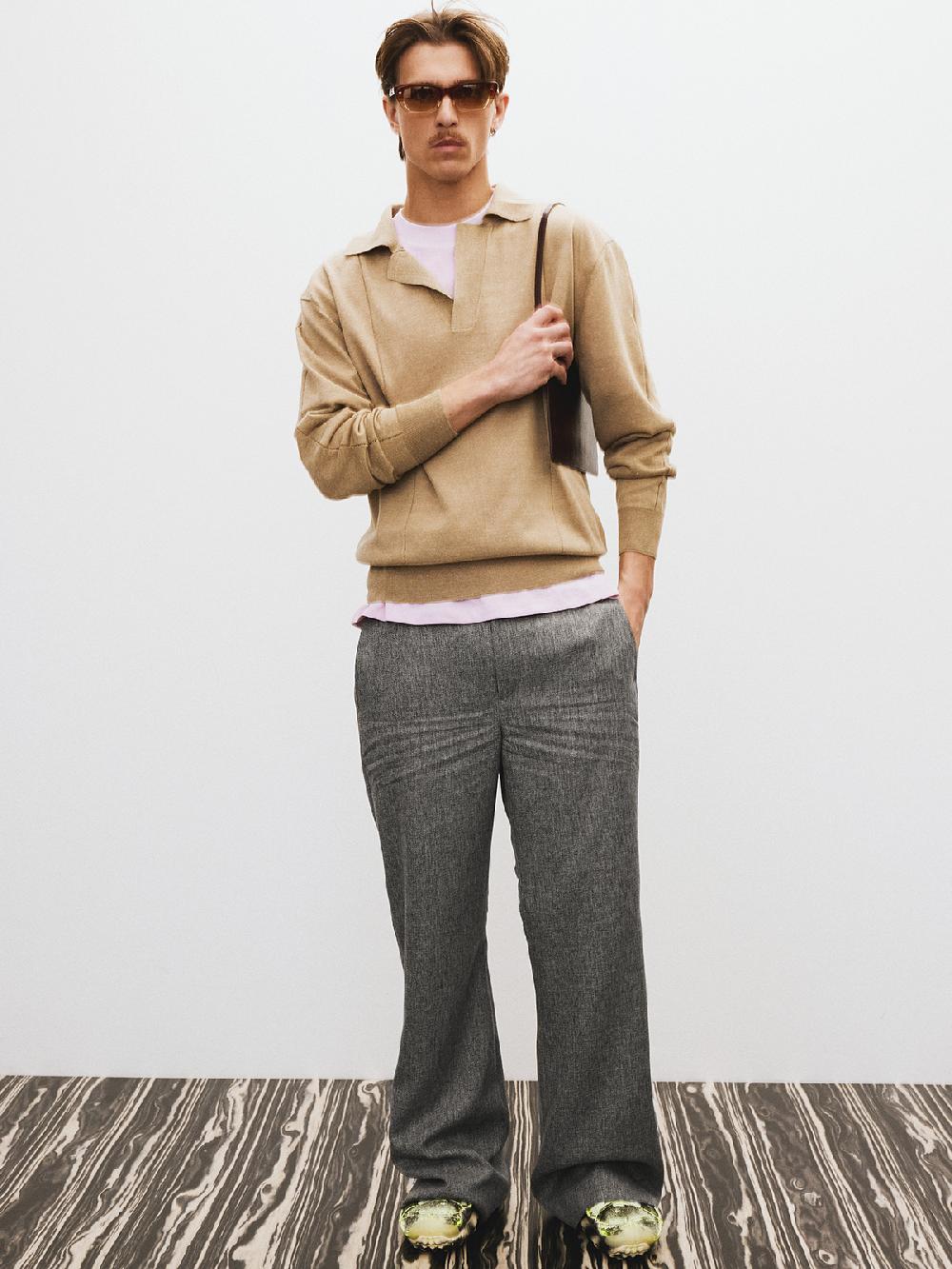 Recto VINTAGE DADDY KNIT POLO TOP (DARK BEIGE)