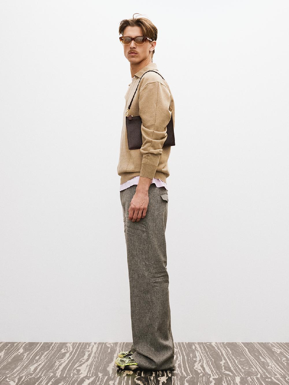 Recto VINTAGE DADDY KNIT POLO TOP (DARK BEIGE)