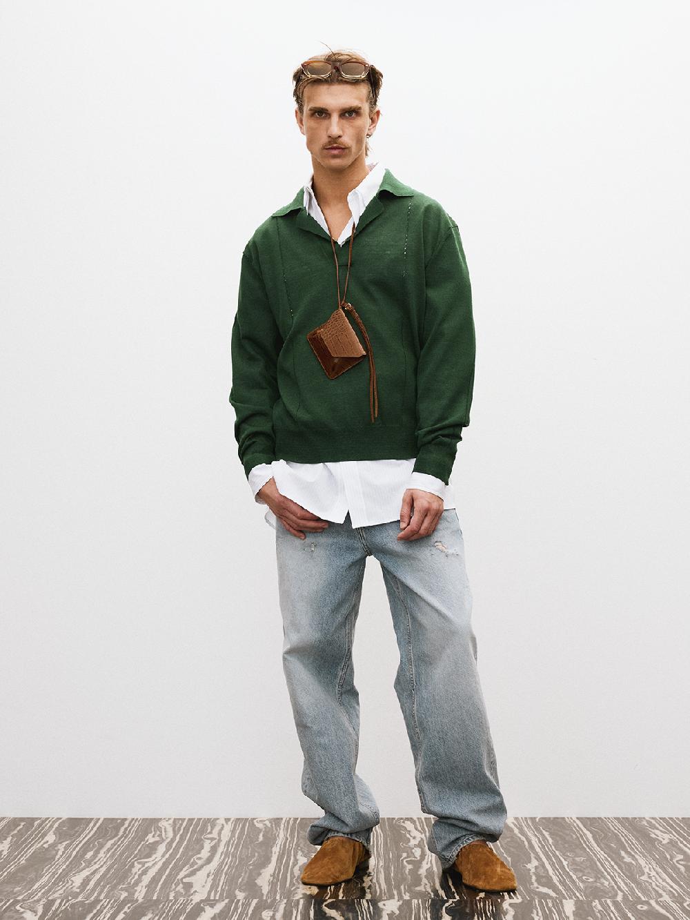 Recto VINTAGE DADDY KNIT POLO TOP (VINTAGE GREEN)