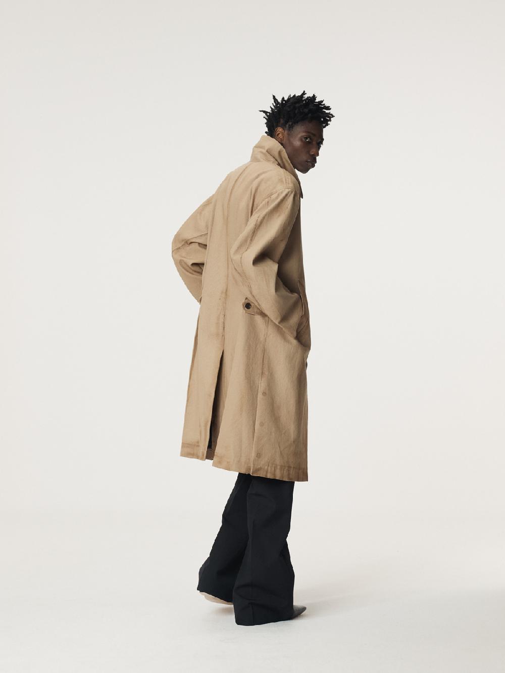 Recto VINTAGE EFFECT COTTON COAT (DESERT)