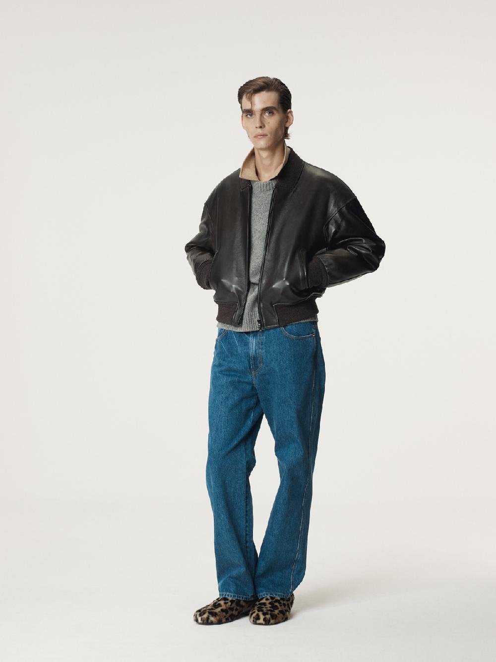 Recto VINTAGE EFFECT LEATHER BOMBER (VINTAGE BROWN)