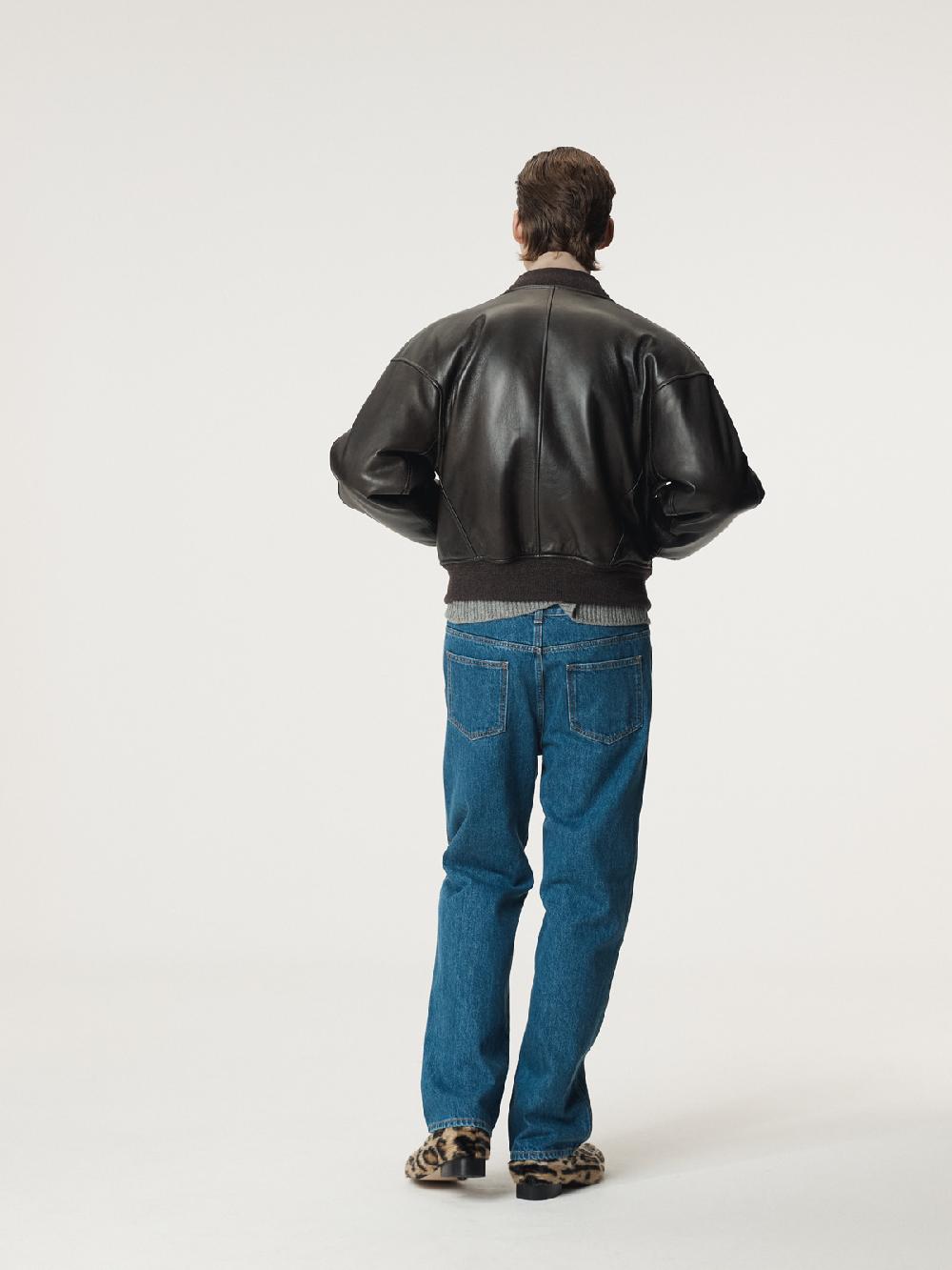 Recto VINTAGE EFFECT LEATHER BOMBER (VINTAGE BROWN)