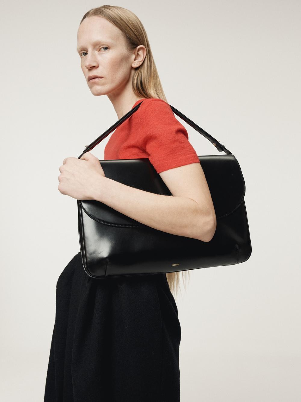 recto VINTAGE FLAP BAG LARGE (BLACK)