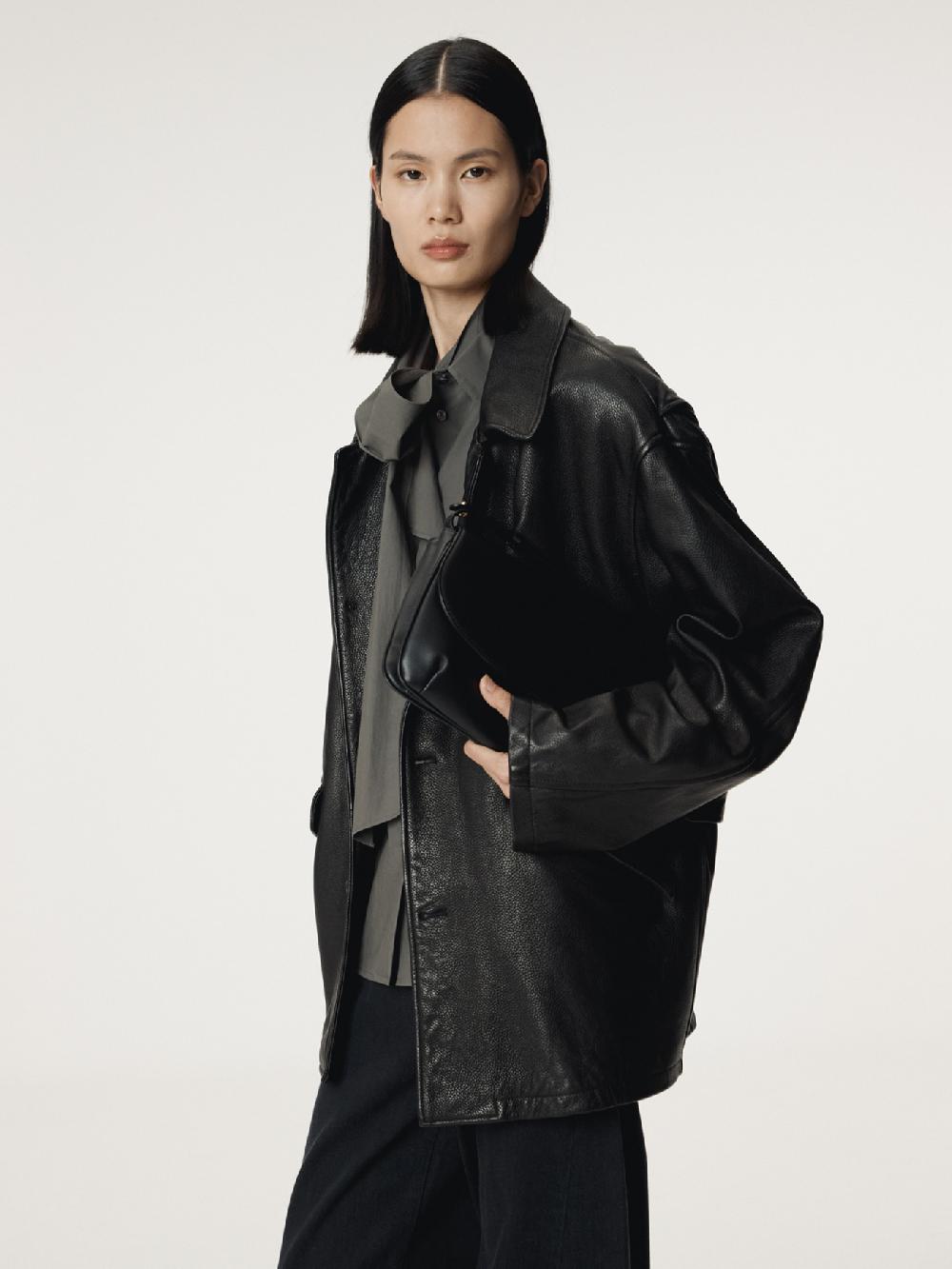 Recto VINTAGE LEATHER CHORE JACKET (BLACK)