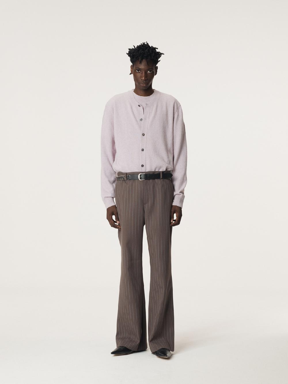 Recto VINTAGE STRIPE FLARE PANTS (SEPIA GREY)