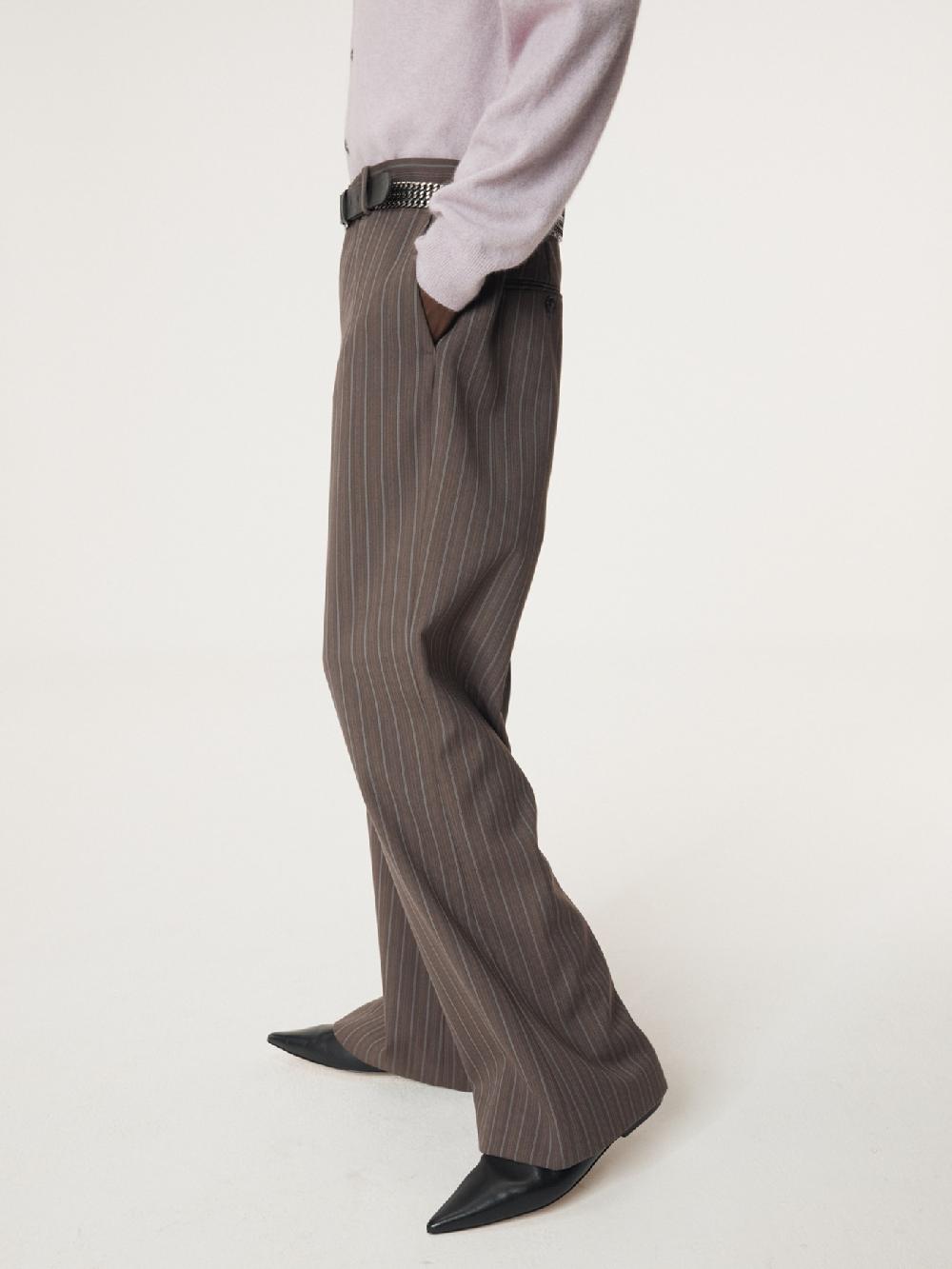 recto VINTAGE STRIPE FLARE PANTS (SEPIA GREY)