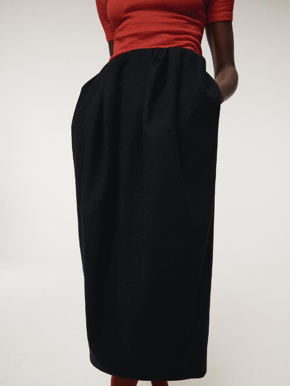 recto WAIST VOLUME TULIP SKIRT (BLACK)