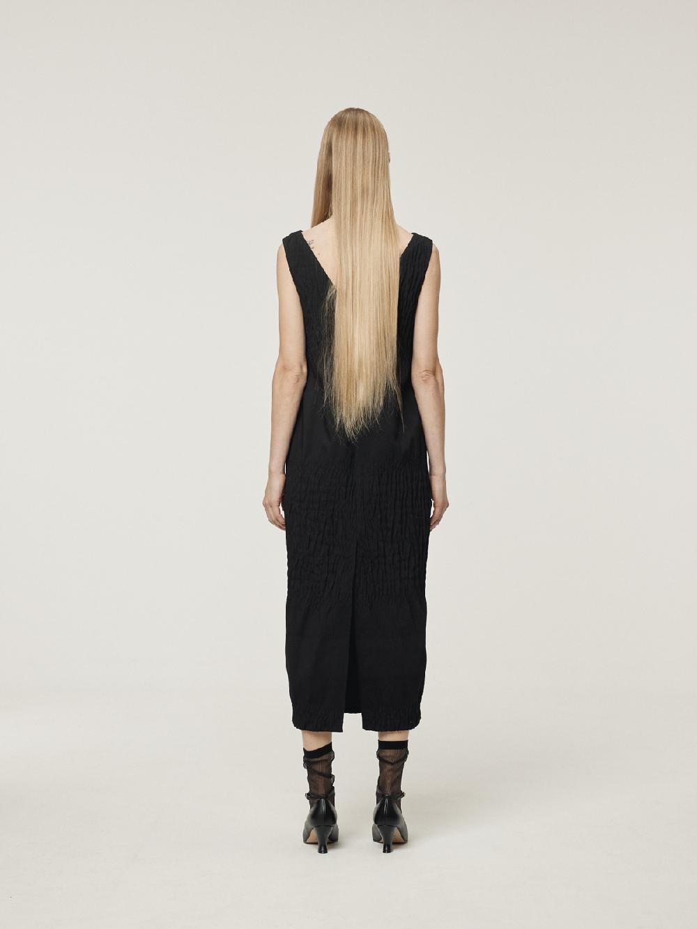 Recto WAVE JACQUARD DRESS (BLACK)