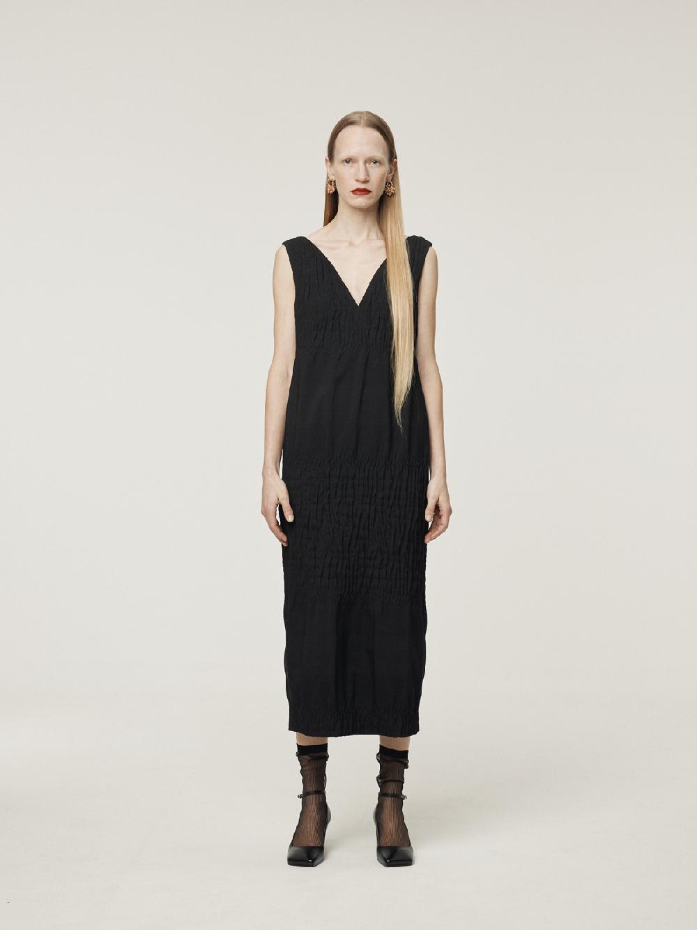 Recto WAVE JACQUARD DRESS (BLACK)