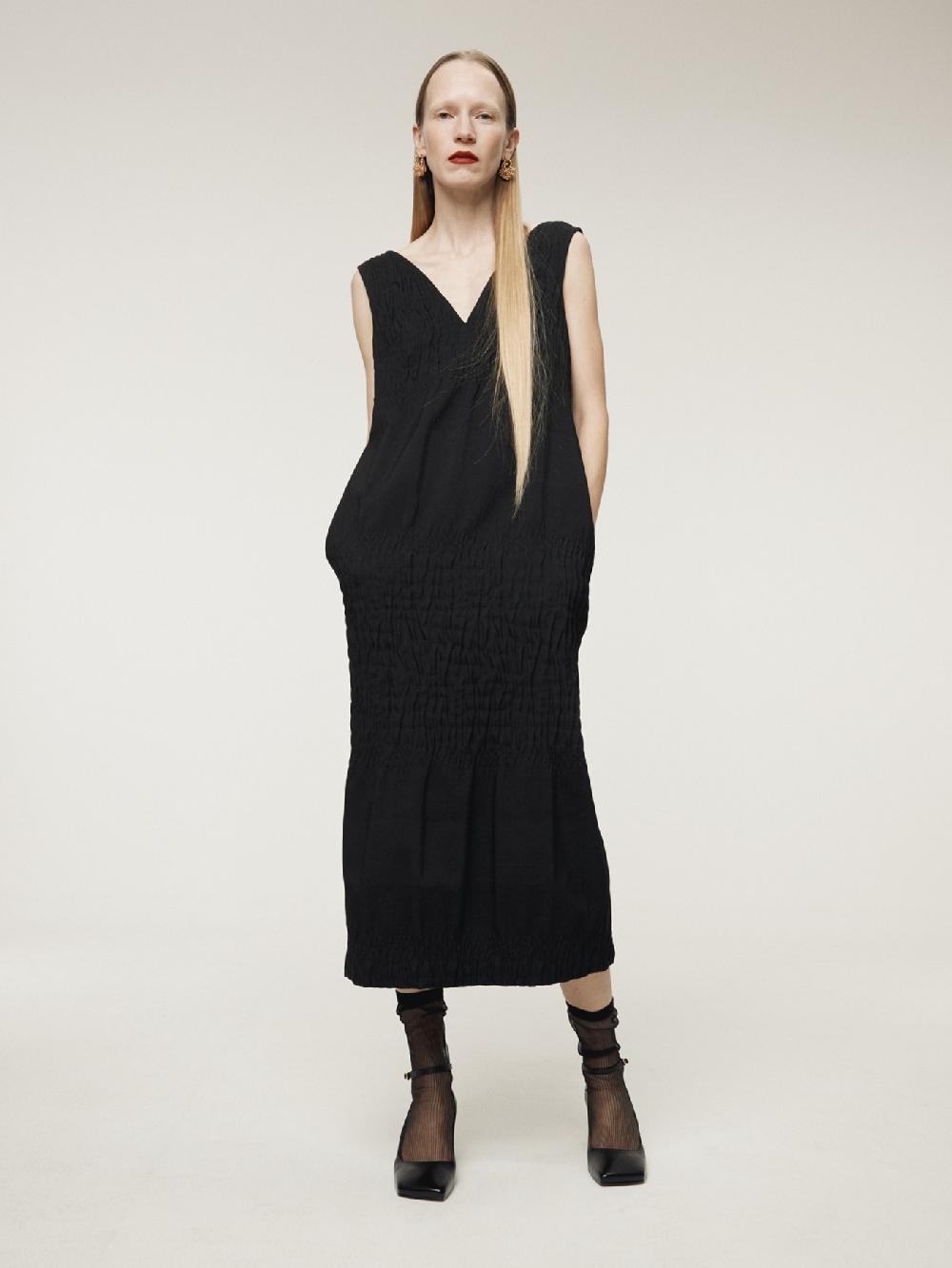 recto WAVE JACQUARD DRESS (BLACK)