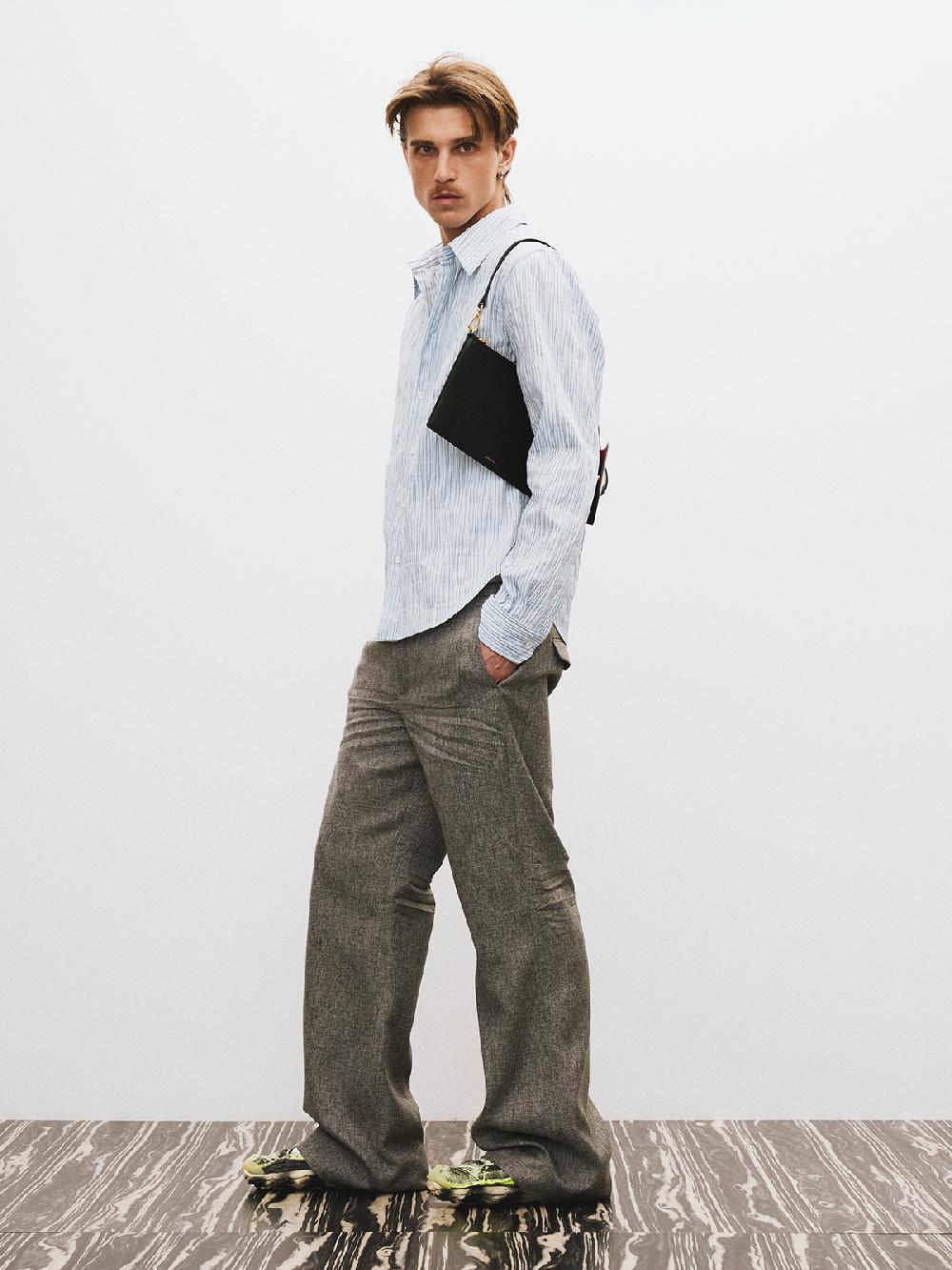 Recto WAVE STRIPE SLIM FIT SHIRT (SKY BLUE)