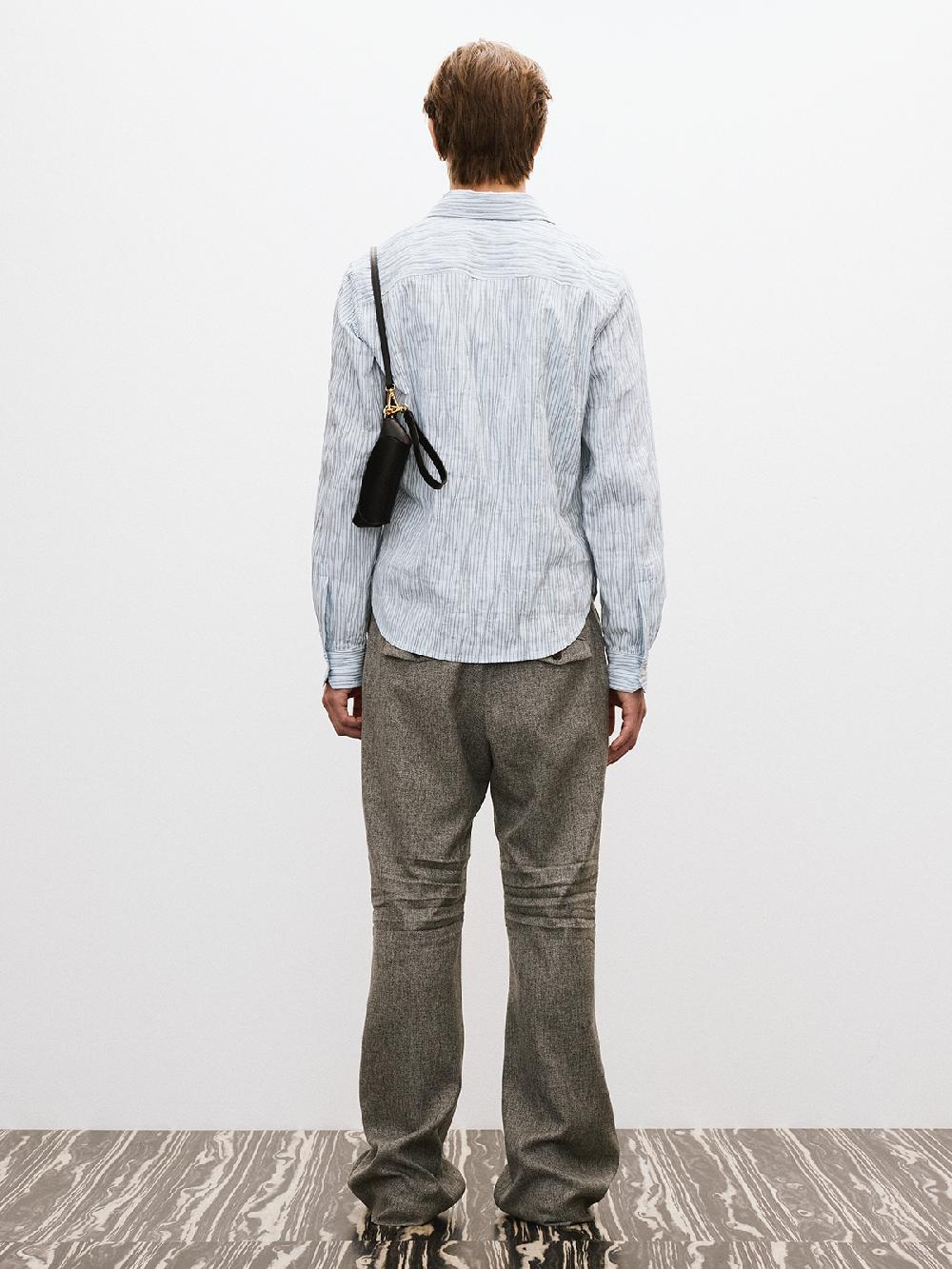 Recto WAVE STRIPE SLIM FIT SHIRT (SKY BLUE)