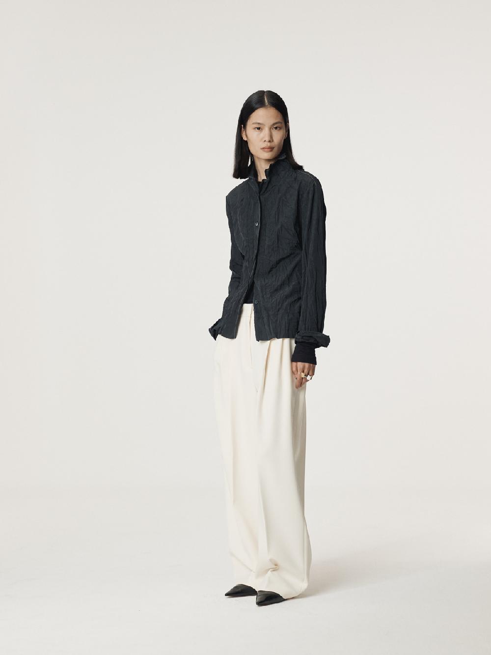 Recto WHOLE CREASE BLOUSE (DARK NAVY)