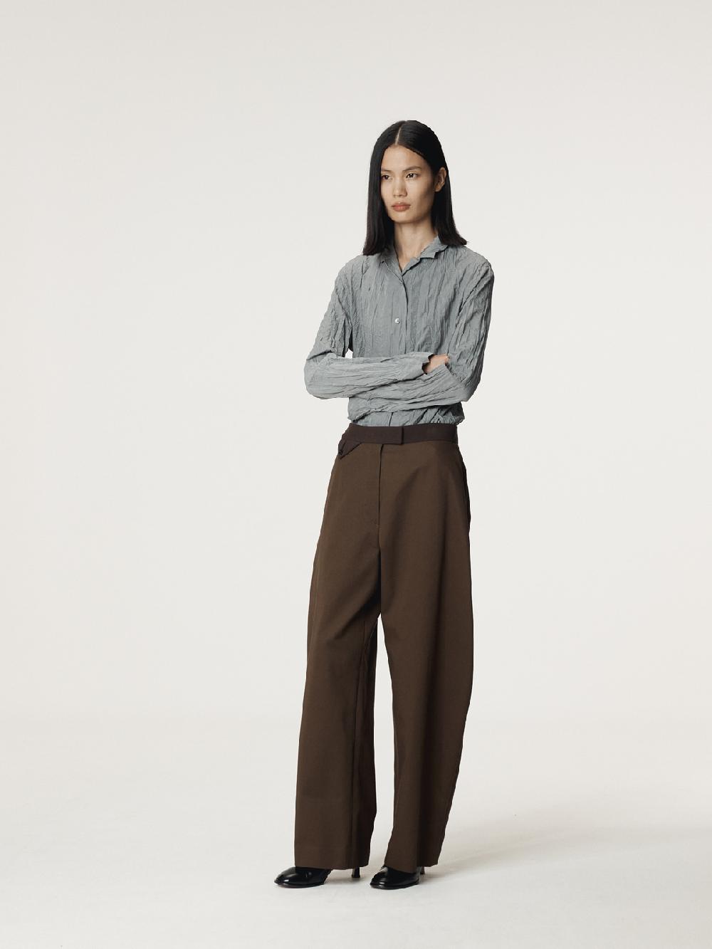 Recto WHOLE CREASE BLOUSE (STONE GREY)