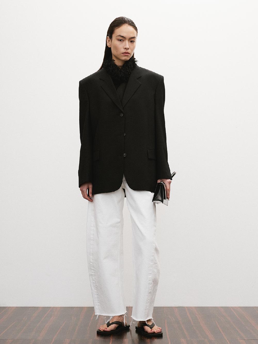 Recto WOOL BLEND TAILORED DADDY JACKET (BLACK)