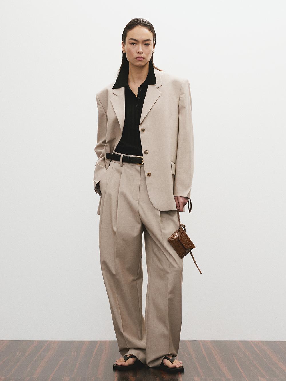 Recto WOOL BLEND TAILORED DADDY JACKET (SEPIA BEIGE)