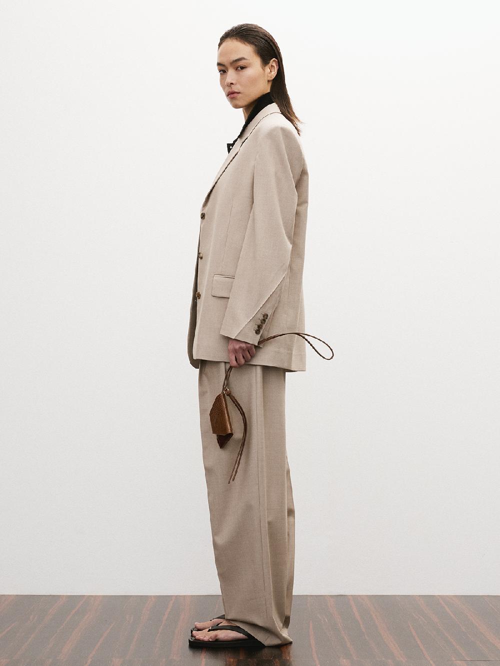 Recto WOOL BLEND TAILORED DADDY JACKET (SEPIA BEIGE)