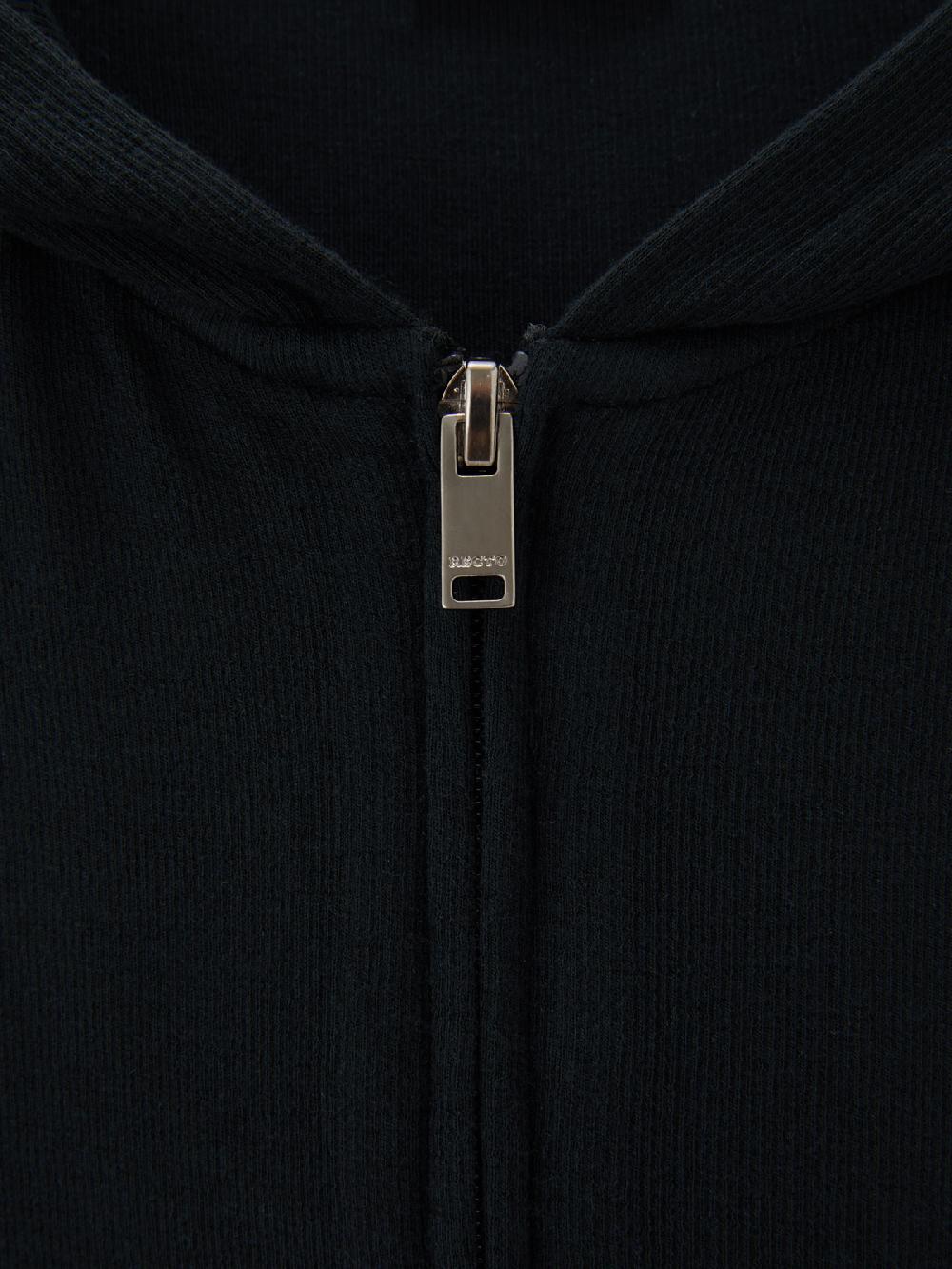 Recto WOOL TENCEL ZIP HOODIE (BLACK)