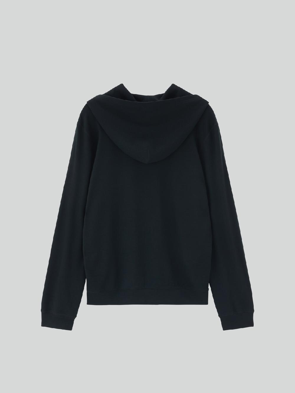 Recto WOOL TENCEL ZIP HOODIE (BLACK)