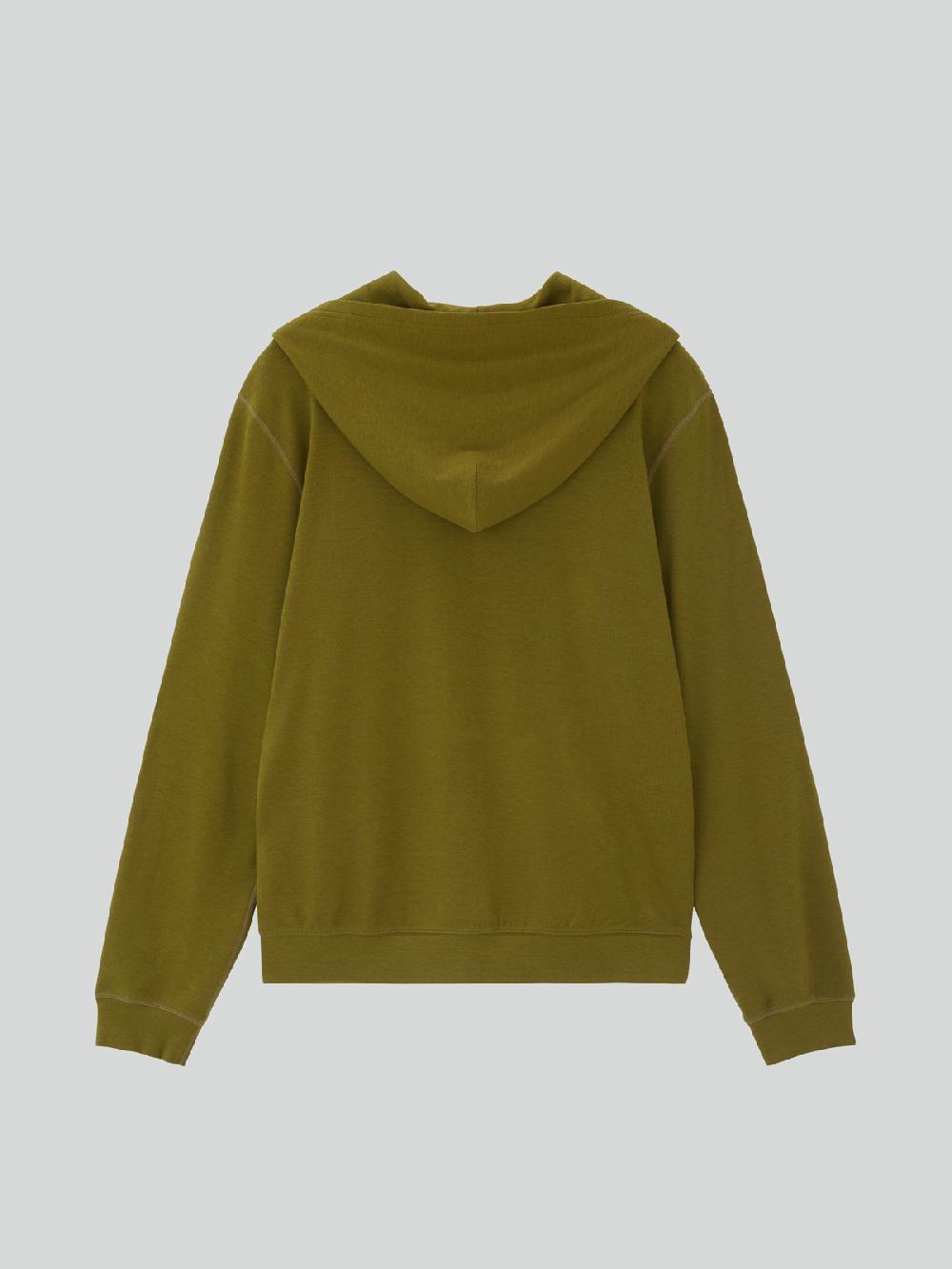 Recto WOOL TENCEL ZIP HOODIE (OLIVE)