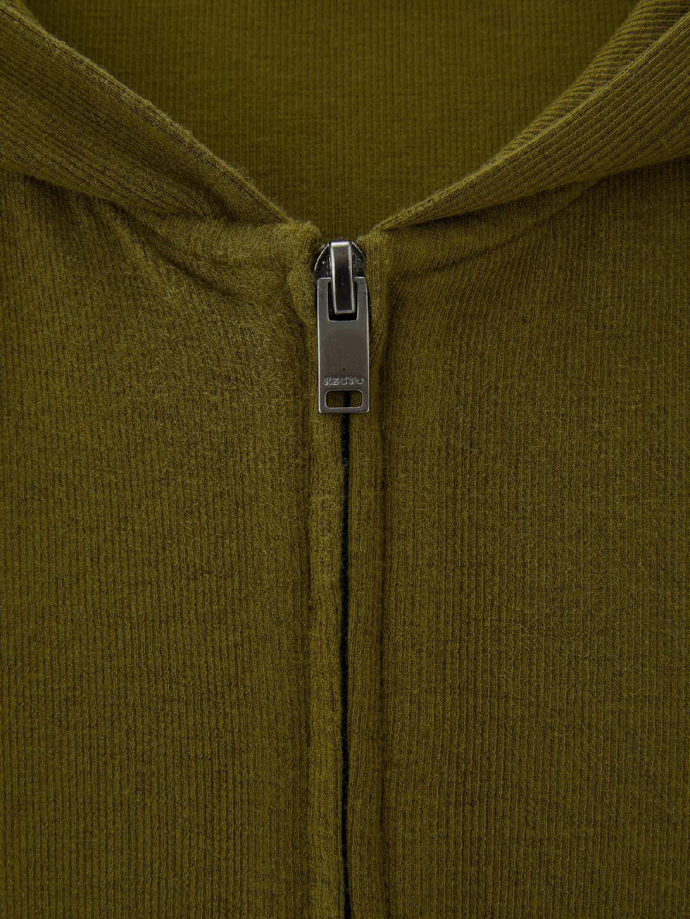 Recto WOOL TENCEL ZIP HOODIE (OLIVE)