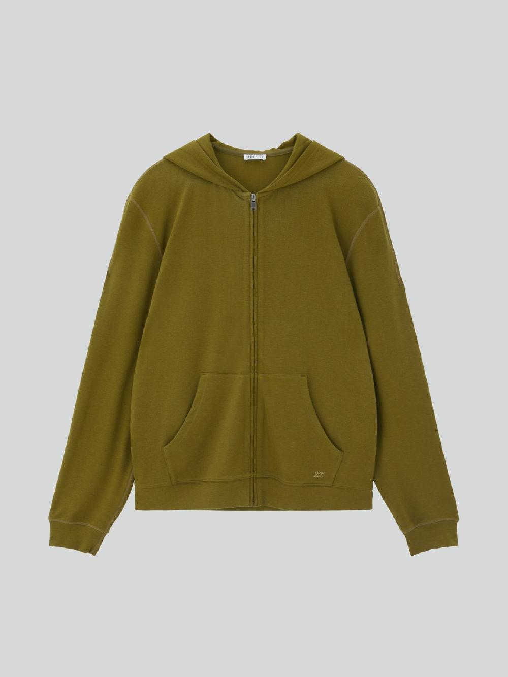 recto WOOL TENCEL ZIP HOODIE (OLIVE)