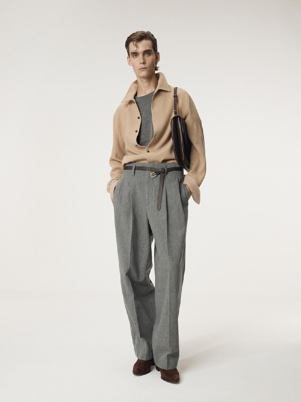 Recto WOOL TWEED SOFT SHIRT (BEIGE)