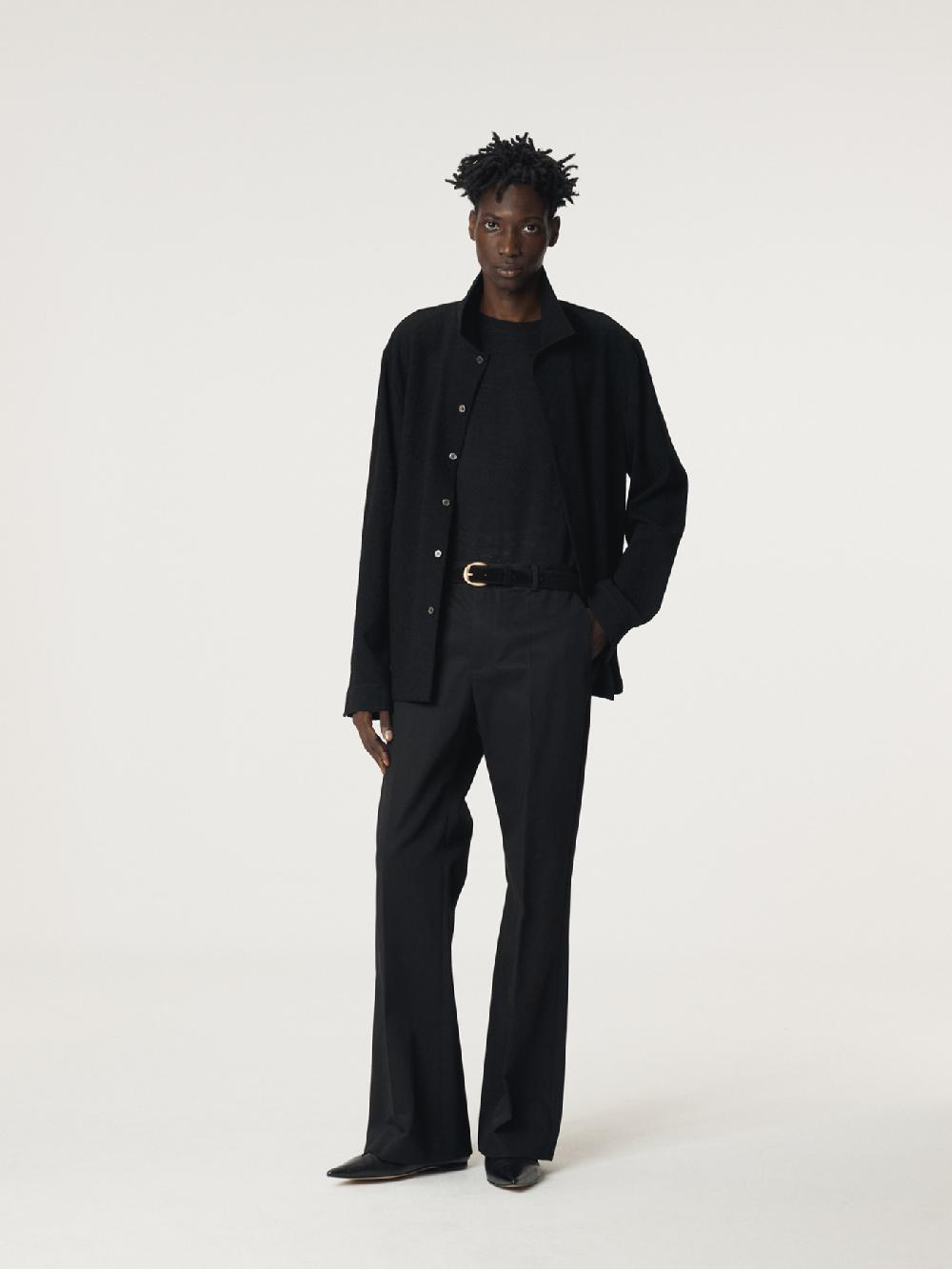 Recto WOOL TWEED SOFT SHIRT (BLACK)