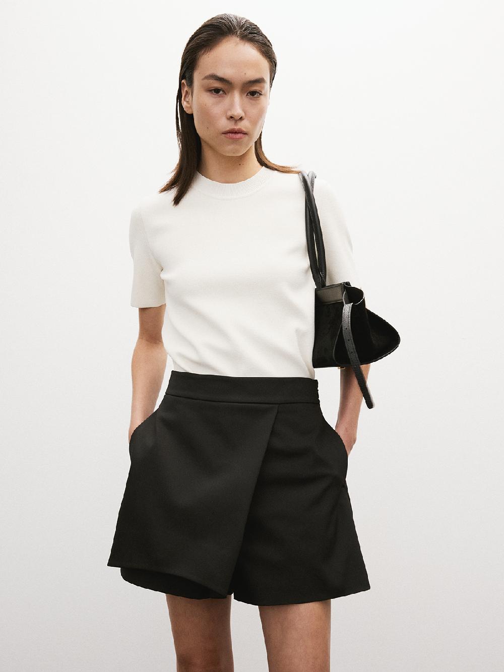 Recto WRAP DETAIL CULOTTE PANTS (BLACK)