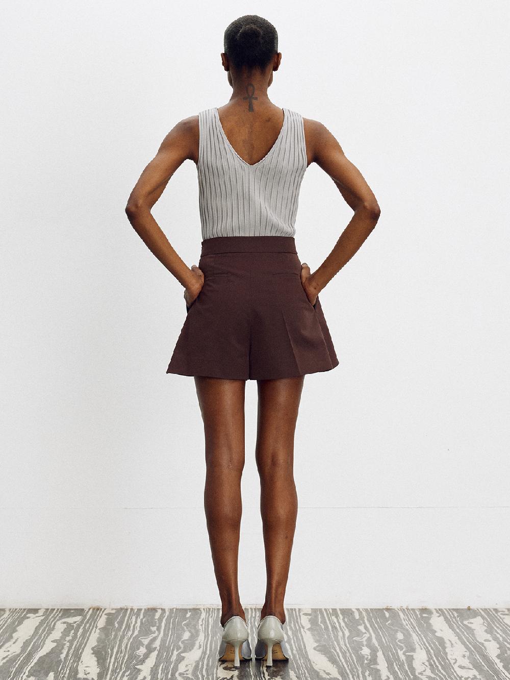 Recto WRAP DETAIL CULOTTE PANTS (RED BROWN)