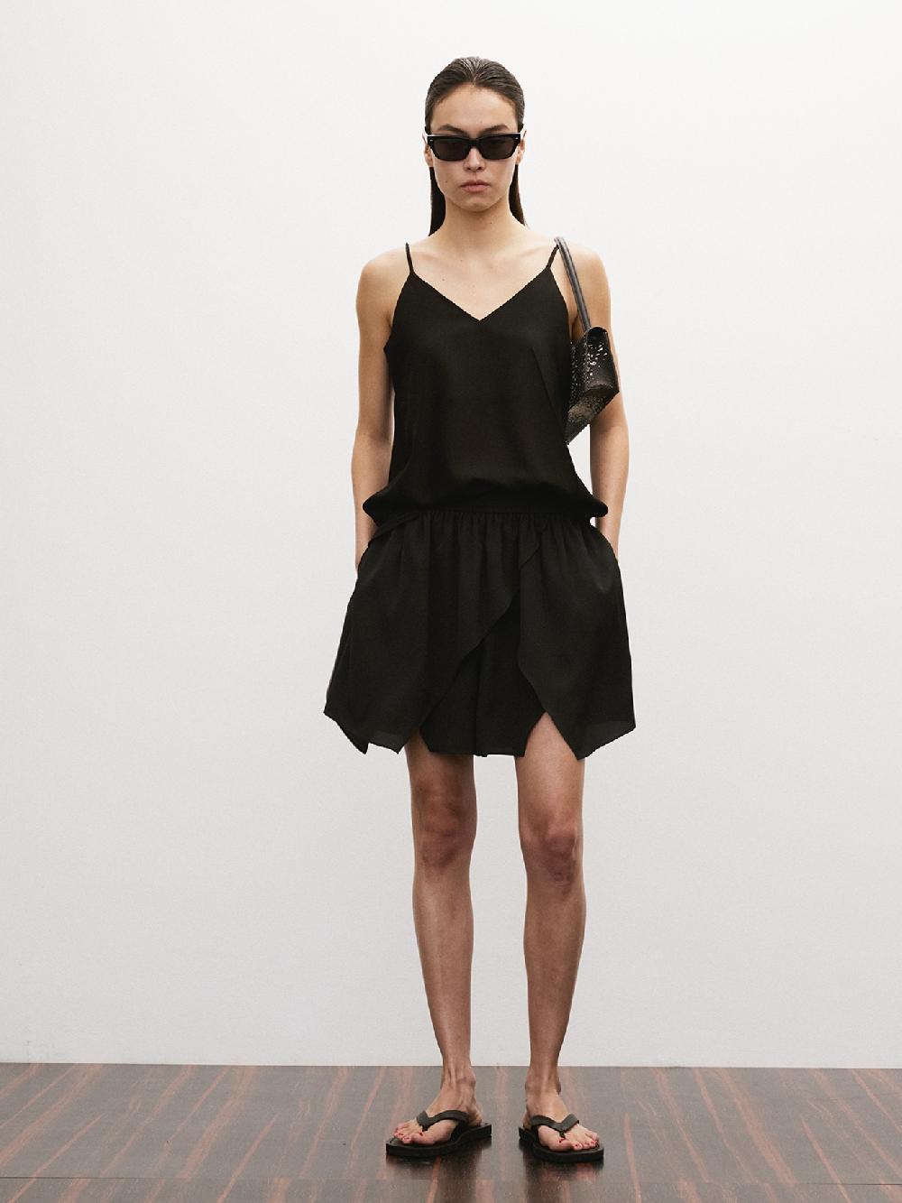 recto WRAP LAYERS BANDING SHORTS (BLACK)