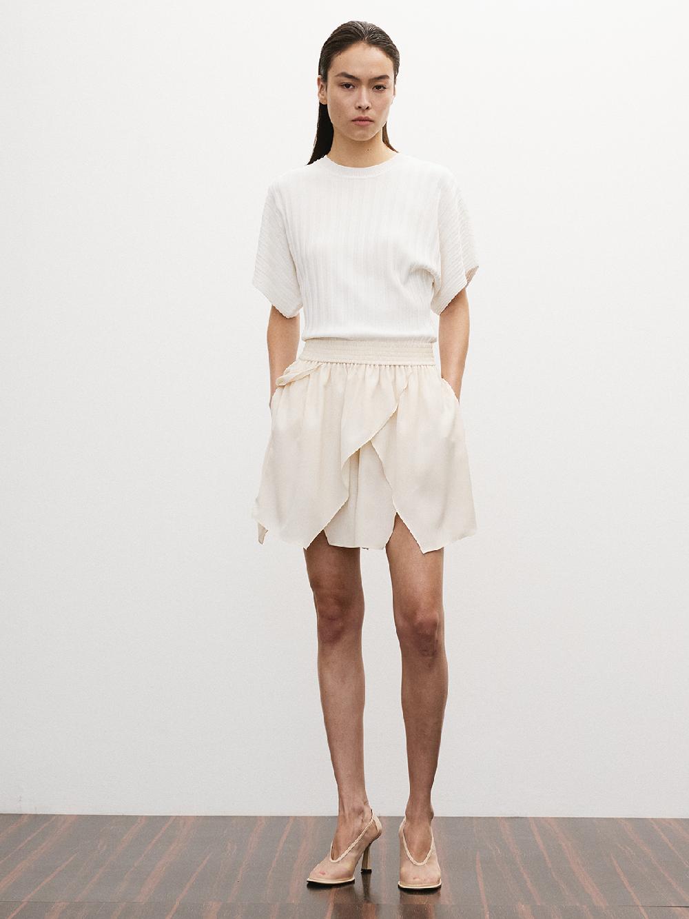 Recto WRAP LAYERS BANDING SHORTS (CREAM)