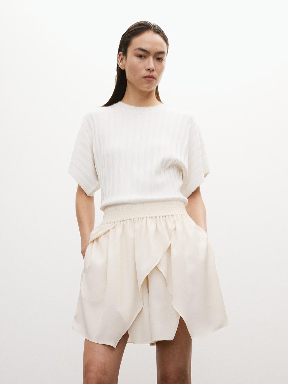 recto WRAP LAYERS BANDING SHORTS (CREAM)