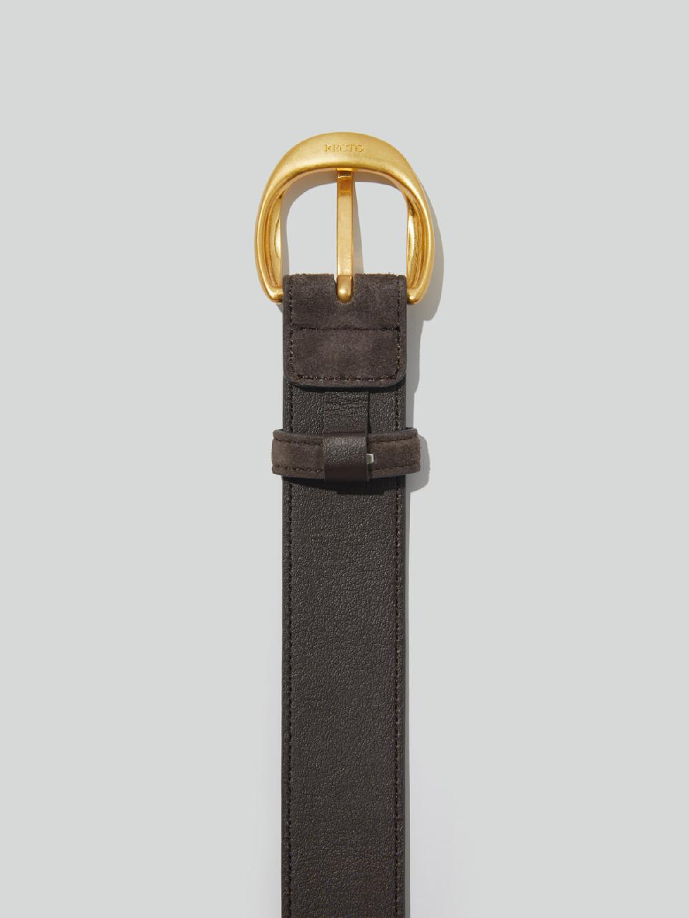 Recto SIGNATURE ROUND BUCKLE SUEDE BELT (VINTAGE BROWN)
