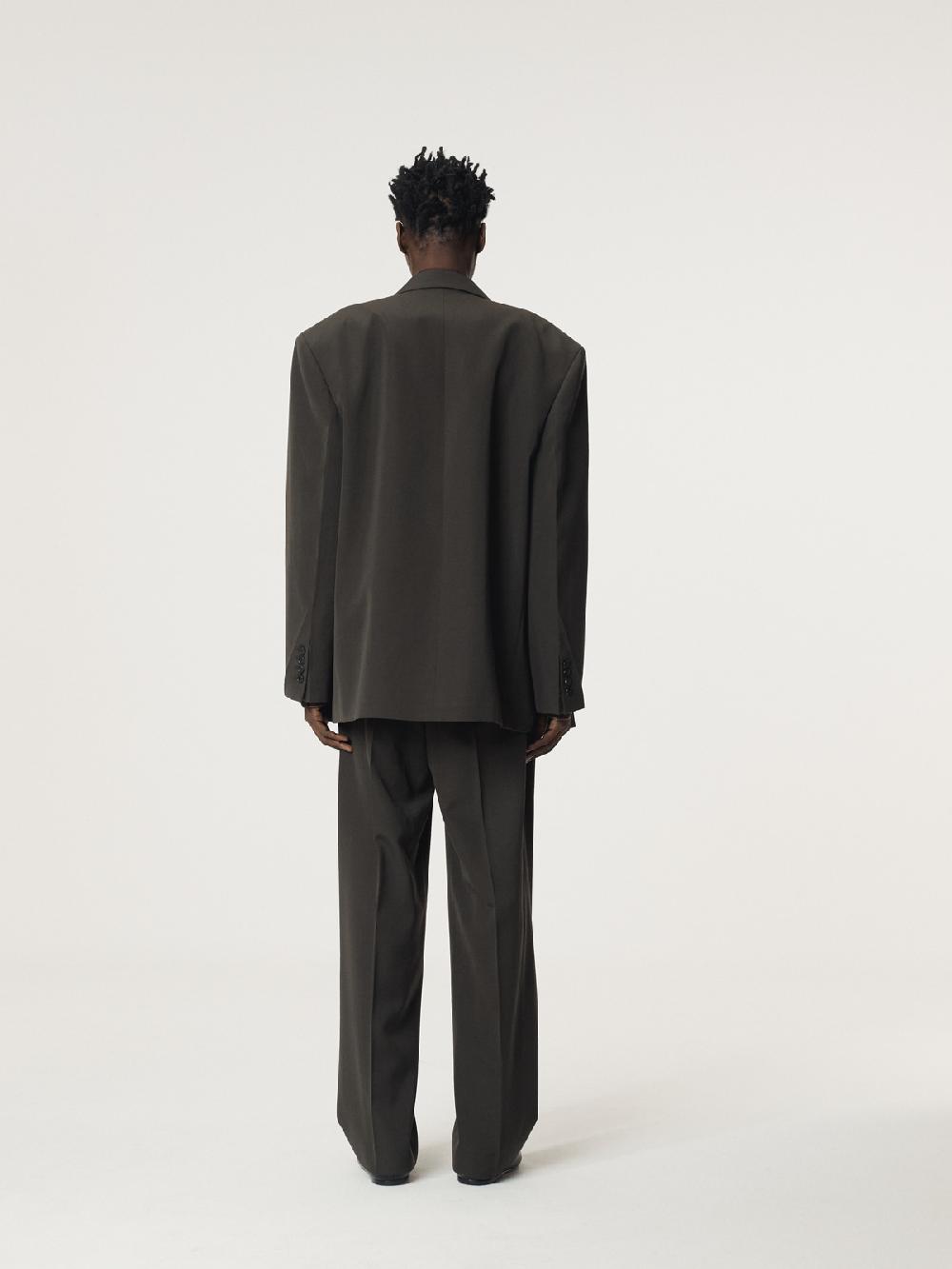 Recto STYRENE DOUBLE BREASTED SUIT JACKET (CHARCOAL GREY)