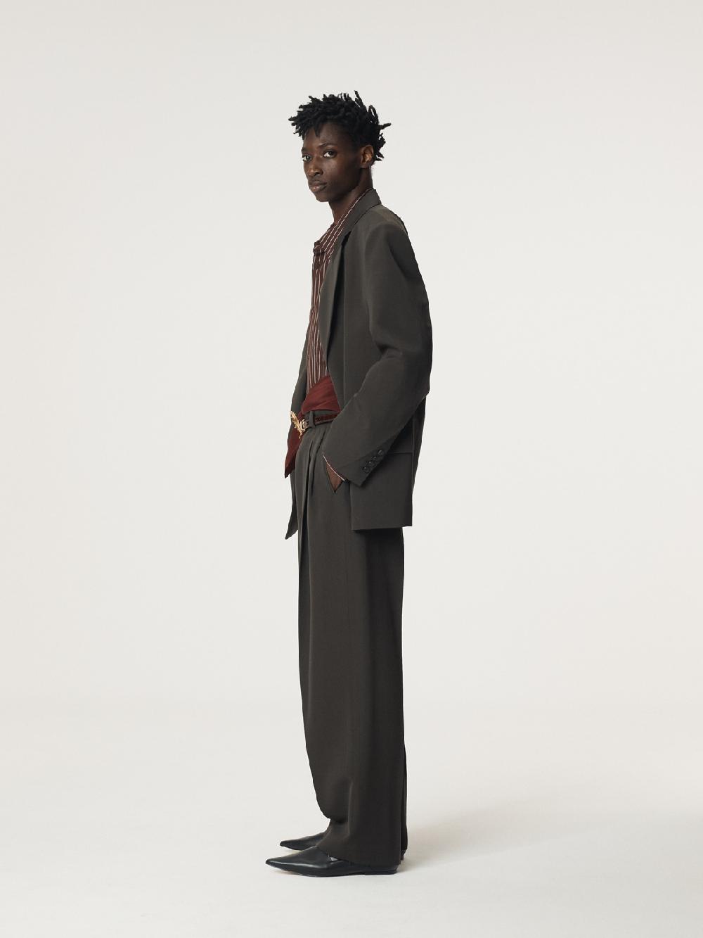 Recto STYRENE DOUBLE BREASTED SUIT JACKET (CHARCOAL GREY)