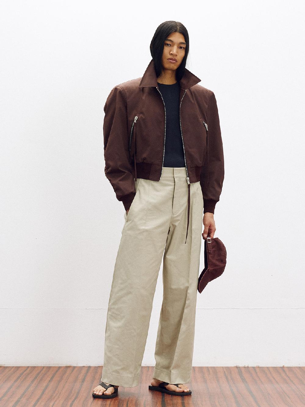 Recto ZIPPER DETAILS STRUCTURED TIM BOMBER (RED BROWN)