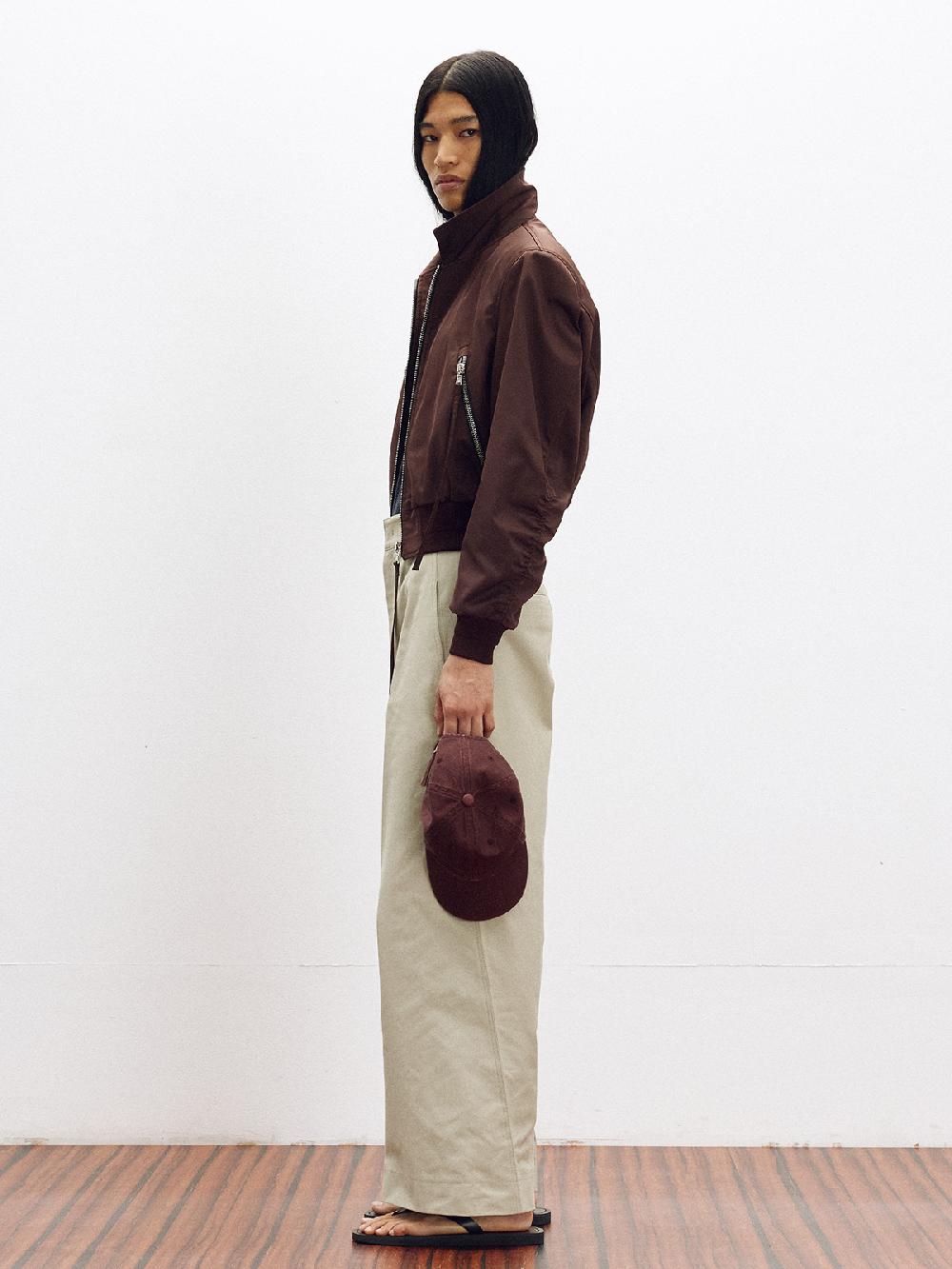 Recto ZIPPER DETAILS STRUCTURED TIM BOMBER (RED BROWN)