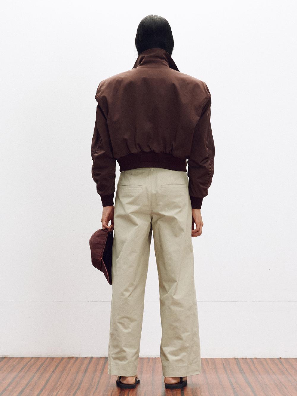 Recto ZIPPER DETAILS STRUCTURED TIM BOMBER (RED BROWN)