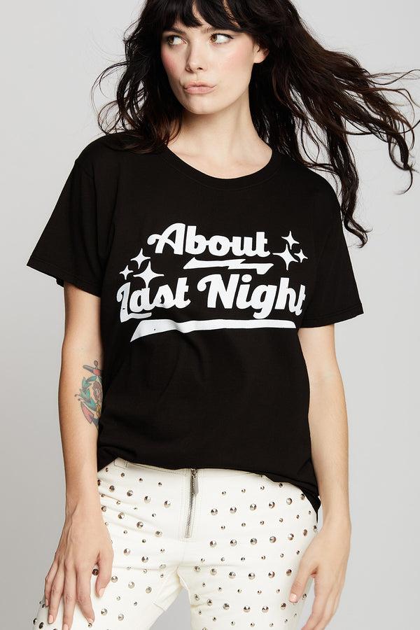 Recycled Karma About Last Night Black Unisex Statement Tee