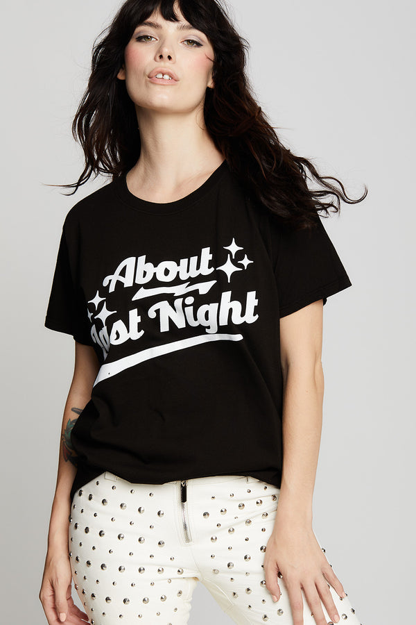 Recycled Karma About Last Night Black Unisex Statement Tee