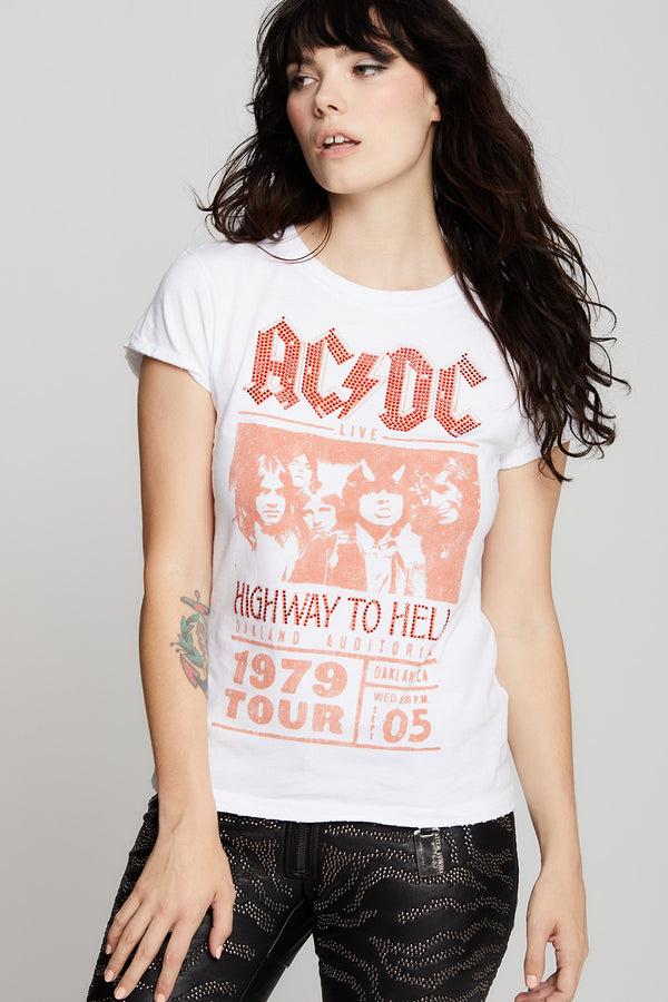 Recycled Karma AC/DC 1979 Vintage Concert Graphic Tee-Crystal Embellished