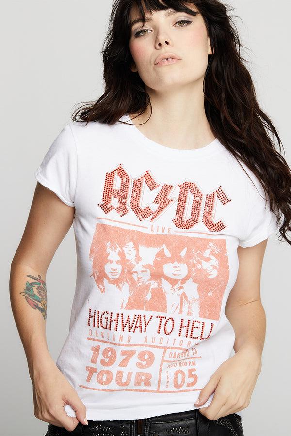 Recycled Karma AC/DC 1979 Vintage Concert Graphic Tee-Crystal Embellished