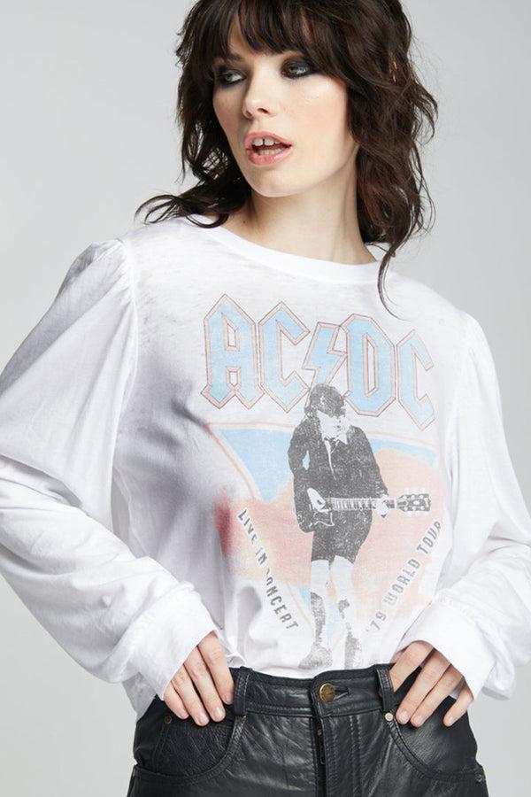 Recycled Karma AC/DC 1979 World Tour Vintage Graphic Puff Sleeve